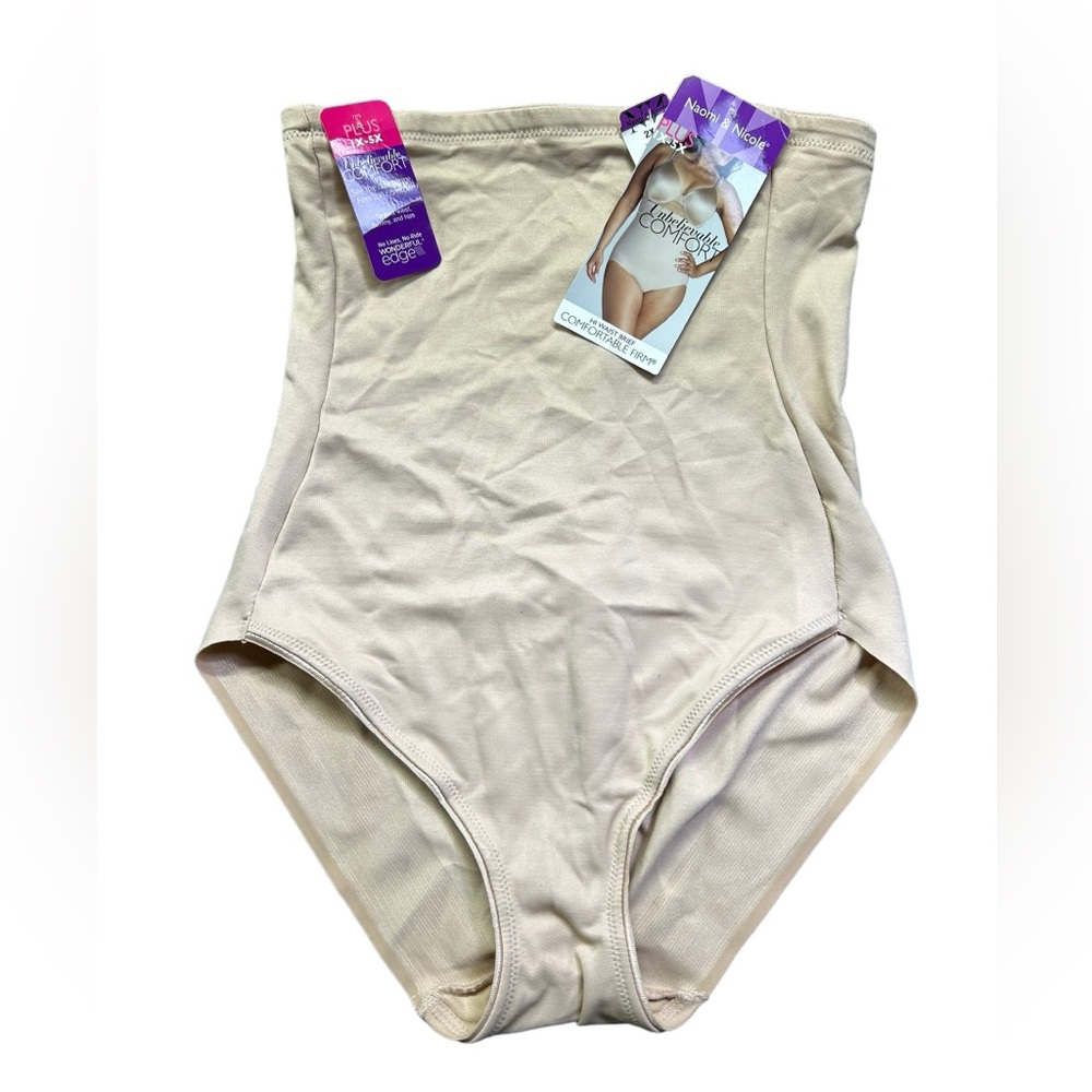 NAOMI & NICOLE plus size 2X warm beige high waist panty shaper style 7775 NWT
